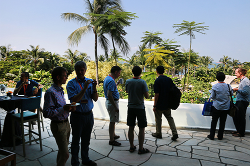 Coffee break at the Shangri-La Rasa resort.