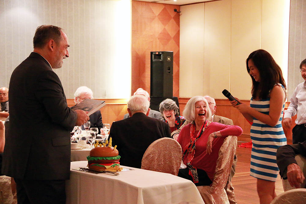 Berge Englert with his Bergefest cake