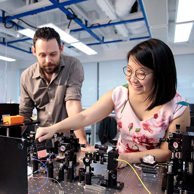Researchers at work in the NUS-Singtel Cyber Security R&D Lab